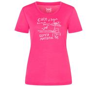 super.natural - Women's Cote D'Azur Tee - Merinoshirt, Gr. XL, rosa/weiß (PinkyRose/WhiteStone)