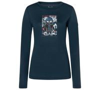 super.natural - Women's Crazy Mouse L/S - Merinoshirt, Gr. XL, blau/ various (Blueberry/Various)