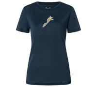 super.natural - Women's Duck Dive Tee - Merinoshirt, Gr. M, blau/ various (Blueberry/Various)