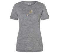 super.natural - Women's Duck Dive Tee - Merinoshirt, Gr. XS, grau/ various (CashmereGreyMelange/Various)