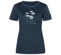 super.natural - Women's Edelweiss Bio Jersey Tee - Merinoshirt, Gr. M, blau (Blueberry/Various)