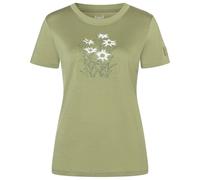 super.natural - Women's Edelweiss Bio Jersey Tee - Merinoshirt, Gr. M, oliv (Sage/Various)