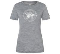 super.natural - Women's Exploring Tee - Merinoshirt, Gr. XL, grau/weiß (CashmereGreyMelange/WhiteStone)