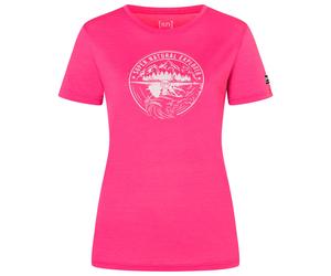 super.natural - Women's Exploring Tee - Merinoshirt, Gr. XL, rosa/weiß (PinkyRose/WhiteStone)