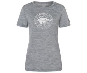 super.natural - Women's Exploring Tee - Merinoshirt, Gr. XS, grau/weiß (CashmereGreyMelange/WhiteStone)