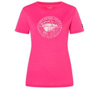 super.natural - Women's Exploring Tee - Merinoshirt, Gr. XS, rosa/weiß (PinkyRose/WhiteStone)