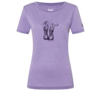 super.natural - Women's Flower Boots Tee - Merinoshirt, Gr. M, lila (PurpleHaze/Mysterioso)
