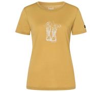 super.natural - Women's Flower Boots Tee - Merinoshirt, Gr. XS, beige (Sahara/WhiteStone)