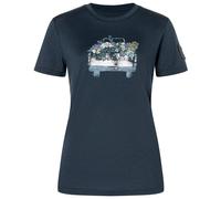 super.natural - Women's Flower Delivery Bio Jersey Tee - Merinoshirt, Gr. L, blau (Blueberry/Various)