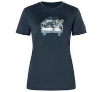 super.natural - Women's Flower Delivery Bio Jersey Tee - Merinoshirt, Gr. XS, blau (Blueberry/Various)