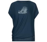 super.natural - Women's Flower Sneakers Loose Tee - Merinoshirt, Gr. XL, blau (Blueberry/FeatherGrey)