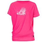 super.natural - Women's Flower Sneakers Loose Tee - Merinoshirt, Gr. XS, rosa (PinkyRose/PinkDogwood)