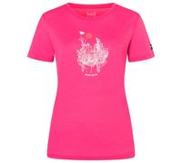 super.natural - Women's Flowerhands Tee - Merinoshirt, Gr. M, rosa/ tobacco glitter (PinkyRose/PinkDogwood/TobaccoGlitter)