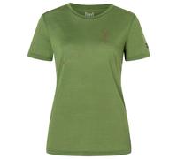 super.natural - Women's Gipfelglück Tee - Merinoshirt, Gr. S, oliv/grün (Chive/Copper)