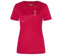 super.natural - Women's Gipfelglück Tee - Merinoshirt, Gr. S, rosa (BeetRed/FeatherGrey)