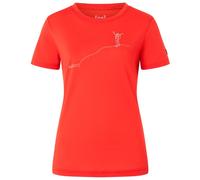 super.natural - Women's Gipfelglück Tee - Merinoshirt, Gr. XL, rot (AuroraRed/FeatherGrey)