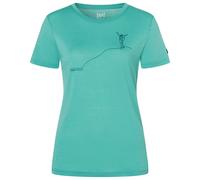 super.natural - Women's Gipfelglück Tee - Merinoshirt, Gr. XL, türkis (LagoonGreen/Pacific)