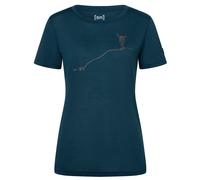 super.natural - Women's Gipfelglück Tee - Merinoshirt, Gr. XS, blau (Blueberry/Copper)