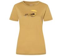 super.natural - Women's Hot Dog Tee - Merinoshirt, Gr. XS, sahara / various (Sahara/Various)