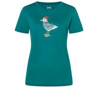 super.natural - Women's Johnny Tee - Merinoshirt, Gr. L, pacific / various (Pacific/Various)