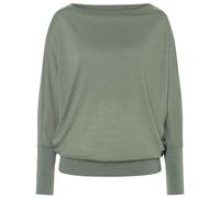 super.natural - Women's Kula Top - Merinopullover, Gr. L, oliv (Eucalyptus)