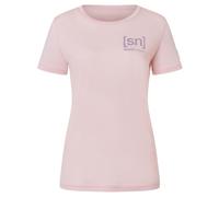 super.natural - Women's Logo Lines Bio Jersey Tee - Merinoshirt, Gr. XS, rosa (OrchidIce/CandyMelange)