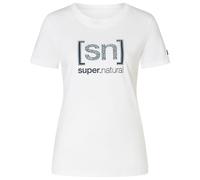 super.natural - Women's Logo SN Bandana Bio Cotton Tee - Merinoshirt, Gr. L, weiß (White/Blueberry)