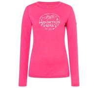 super.natural - Women's Mountain Girl L/S - Merinoshirt, Gr. XS, rosa/weiß (PinkyRose/WhiteStone)