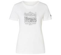 super.natural - Women's Mountain Lovers Bio Cotton Tee - Merinoshirt, Gr. M, weiß (White/Eucalyptus)