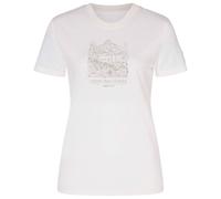 super.natural - Women's Mountain Lovers Bio Jersey Tee - Merinoshirt, Gr. M, weiß/grau (FreshWhite/FeatherGrey)