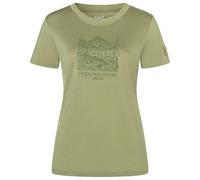 super.natural - Women's Mountain Lovers Bio Jersey Tee - Merinoshirt, Gr. S, sage / leaf melange (Sage/LeafMelange)
