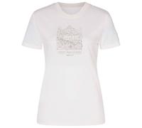 super.natural - Women's Mountain Lovers Bio Jersey Tee - Merinoshirt, Gr. XS, weiß/grau (FreshWhite/FeatherGrey)