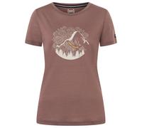 super.natural - Women's Mountain Mandala Tree Tee - Merinoshirt, Gr. L, braun (Peppercorn/FeatherGrey/Gold)