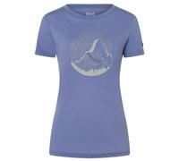 super.natural - Women's Mountain Mandala Tree Tee - Merinoshirt, Gr. M, lila (BlueViolet/FeatherGrey/Copper)
