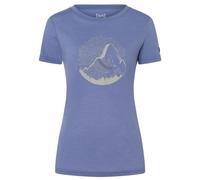 super.natural - Women's Mountain Mandala Tree Tee - Merinoshirt, Gr. XL, lila (BlueViolet/FeatherGrey/Copper)