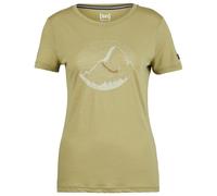 super.natural - Women's Mountain Mandala Tree Tee - Merinoshirt, Gr. XS, oliv (Aloe/FeatherGrey/Copper)