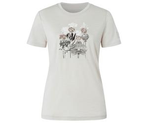 super.natural - Women's Orchid Bio Jersey Tee - Merinoshirt, Gr. M, weiß/ various (WhiteStoneMelange/Various)