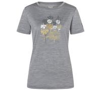 super.natural - Women's Orchid Bio Jersey Tee - Merinoshirt, Gr. XS, grau/ various (CashmereGreyMelange/Sahara/Various)