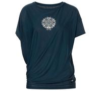 super.natural - Women's Ornamental Loose Tee - Merinoshirt, Gr. S, blau (Blueberry/TapiocaGL/StormyWeather)