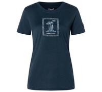 super.natural - Women's Palm Island Bio Jersey Tee - Merinoshirt, Gr. L, blau (Blueberry/WhiteStone/OceanBlue)