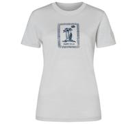 super.natural - Women's Palm Island Bio Jersey Tee - Merinoshirt, Gr. L, weiß/blau (WhiteStoneMelange/Blueberry)