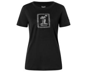 super.natural - Women's Palm Island Bio Jersey Tee - Merinoshirt, Gr. M, schwarz/grau (JetBlack/WhiteStone/CashmereGreyMelange)