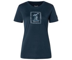 super.natural - Women's Palm Island Bio Jersey Tee - Merinoshirt, Gr. XS, blau (Blueberry/WhiteStone/OceanBlue)