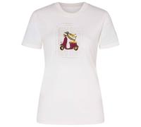 super.natural - Women's Racing Dachshund Bio Jersey Tee - Merinoshirt, Gr. XS, weiß/ various (FreshWhite/Various)