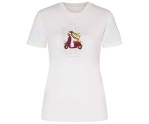 super.natural - Women's Racing Dachshund Bio Jersey Tee - Merinoshirt, Gr. XS, weiß/ various (FreshWhite/Various)