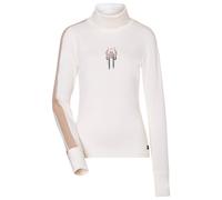 super.natural - Women's Racing Team Roll Neck - Merinopullover, Gr. L, weiß (FreshWhite/WhitePepper/Various)