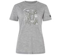 super.natural - Women's Rock Flowers Tee - Merinoshirt, Gr. S, grau (CashmereGreyMelange/Various)