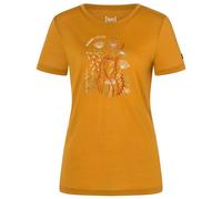super.natural - Women's Rock Flowers Tee - Merinoshirt, Gr. XL, orange (DriedTobacco/Various)