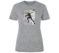 super.natural - Women's Running Art Tee - Merinoshirt, Gr. M, grau/ various (CashmereGreyMelange/Various)