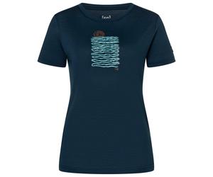 super.natural - Women's Sea Line Tee - Merinoshirt, Gr. L, blau/ various (Blueberry/Various)